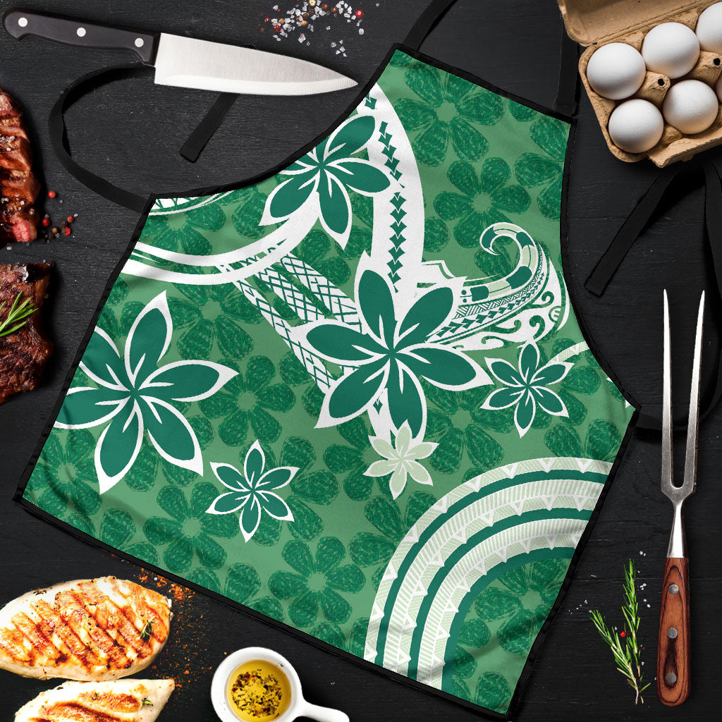 Hawaii Pupuala Plumeria Green Apron Polynesian Pattern LT01 Green - Polynesian Pride