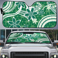 Hawaii Pupuala Plumeria Green Auto Sun Shade Polynesian Pattern LT01 Green - Polynesian Pride