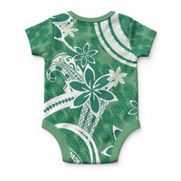 Hawaii Pupuala Plumeria Green Baby Onesie Polynesian Pattern LT01 - Polynesian Pride