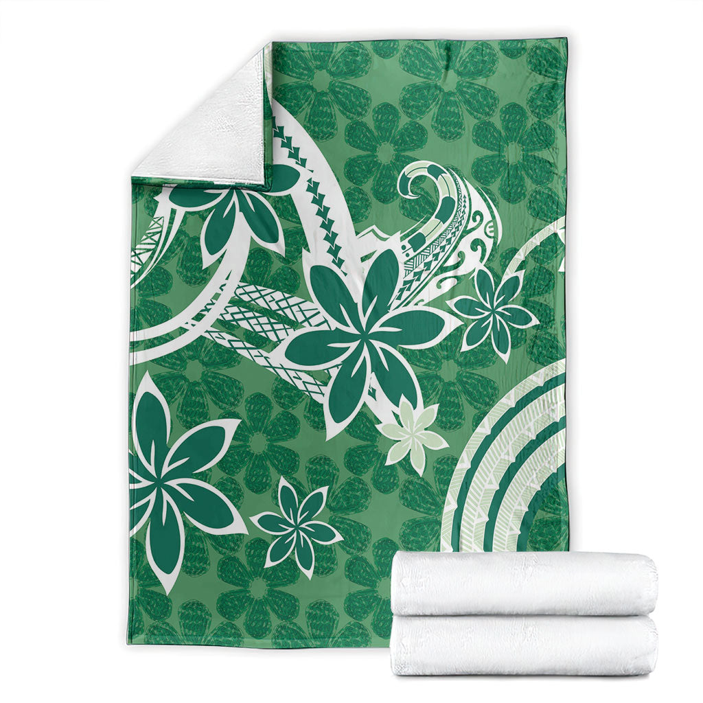 Hawaii Pupuala Plumeria Green Blanket Polynesian Pattern LT01 - Polynesian Pride
