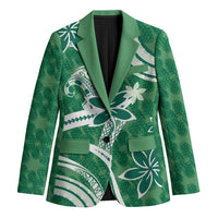 Hawaii Pupuala Plumeria Green Blazer Polynesian Pattern LT01 Unisex Green - Polynesian Pride