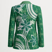 Hawaii Pupuala Plumeria Green Blazer Polynesian Pattern LT01 - Polynesian Pride