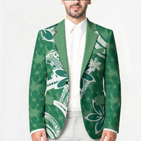 Hawaii Pupuala Plumeria Green Blazer Polynesian Pattern LT01 - Polynesian Pride