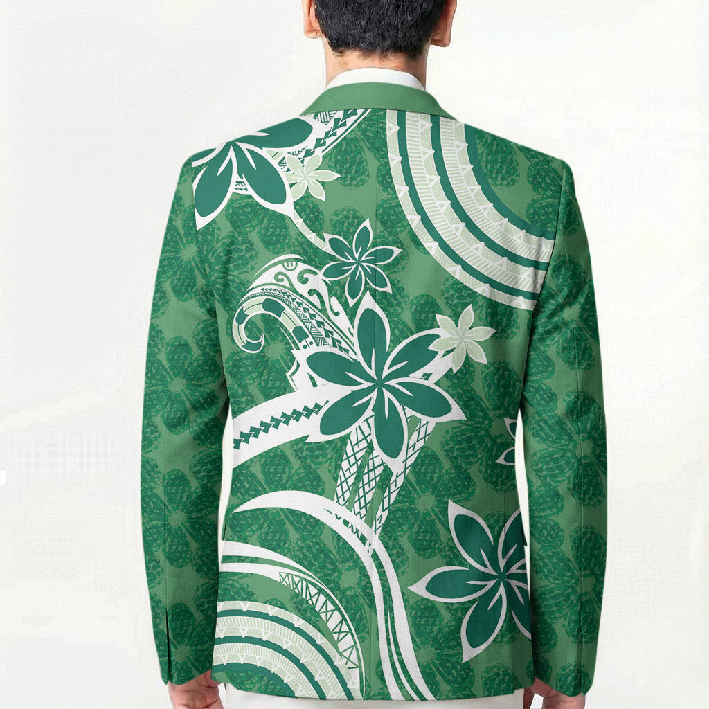 Hawaii Pupuala Plumeria Green Blazer Polynesian Pattern LT01 - Polynesian Pride