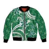 Hawaii Pupuala Plumeria Green Bomber Jacket Polynesian Pattern LT01 Unisex Green - Polynesian Pride