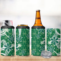 Hawaii Pupuala Plumeria Green 4 in 1 Can Cooler Tumbler Polynesian Pattern LT01 - Polynesian Pride