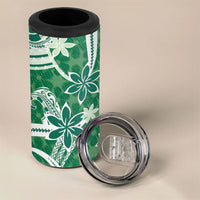 Hawaii Pupuala Plumeria Green 4 in 1 Can Cooler Tumbler Polynesian Pattern LT01 - Polynesian Pride
