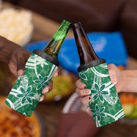 Hawaii Pupuala Plumeria Green 4 in 1 Can Cooler Tumbler Polynesian Pattern LT01 - Polynesian Pride