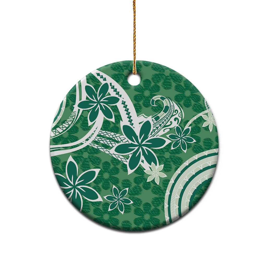 Hawaii Pupuala Plumeria Green Ceramic Ornament Polynesian Pattern LT01 - Polynesian Pride