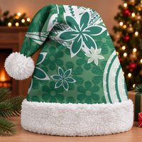 Hawaii Pupuala Plumeria Green Christmas Santa Hat Polynesian Pattern LT01 With Fur Green - Polynesian Pride