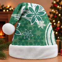 Hawaii Pupuala Plumeria Green Christmas Santa Hat Polynesian Pattern LT01 Without Fur Green - Polynesian Pride