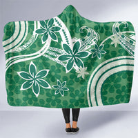 Hawaii Pupuala Plumeria Green Hooded Blanket Polynesian Pattern LT01 One Size Green - Polynesian Pride