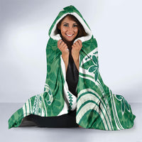Hawaii Pupuala Plumeria Green Hooded Blanket Polynesian Pattern LT01 - Polynesian Pride