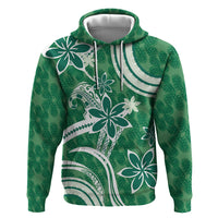 Hawaii Pupuala Plumeria Green Hoodie Polynesian Pattern LT01 Pullover Hoodie Green - Polynesian Pride