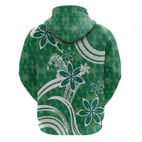 Hawaii Pupuala Plumeria Green Hoodie Polynesian Pattern LT01 - Polynesian Pride