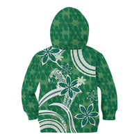 Hawaii Pupuala Plumeria Green Kid Hoodie Polynesian Pattern LT01 - Polynesian Pride