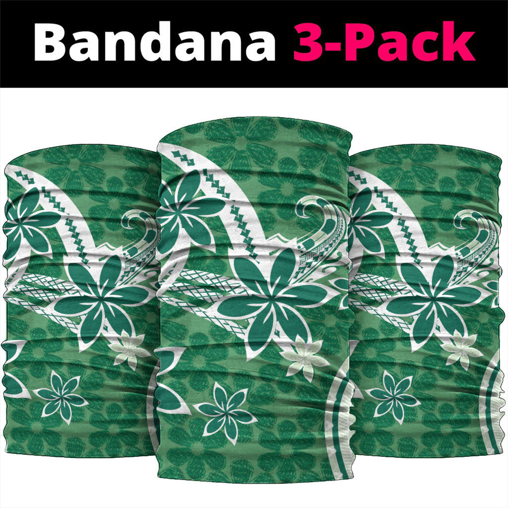 Hawaii Pupuala Plumeria Green Neck Gaiter Polynesian Pattern LT01 package One Size: 25*50cm Green - Polynesian Pride