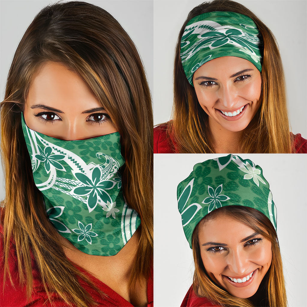Hawaii Pupuala Plumeria Green Neck Gaiter Polynesian Pattern LT01 - Polynesian Pride