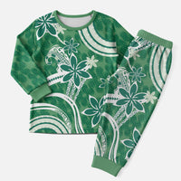 Hawaii Pupuala Plumeria Green Christmas Pajama Set Polynesian Pattern LT01 Men Green - Polynesian Pride
