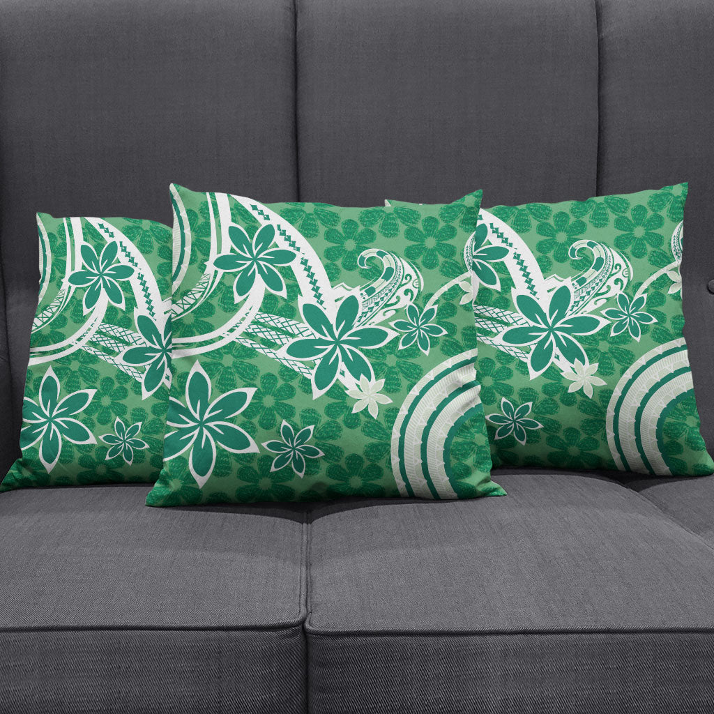 Hawaii Pupuala Plumeria Green Pillow Cover Polynesian Pattern LT01 - Polynesian Pride