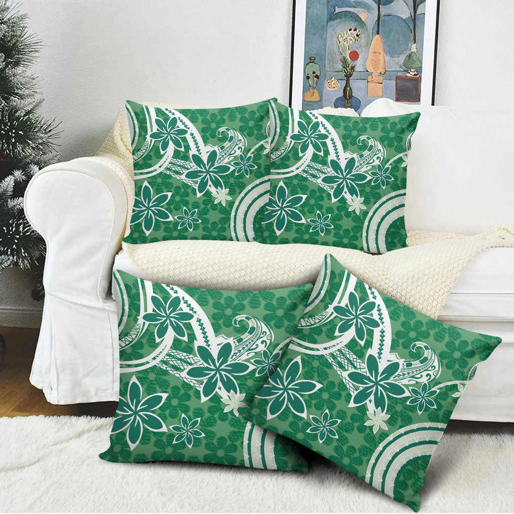 Hawaii Pupuala Plumeria Green Pillow Cover Polynesian Pattern LT01 - Polynesian Pride