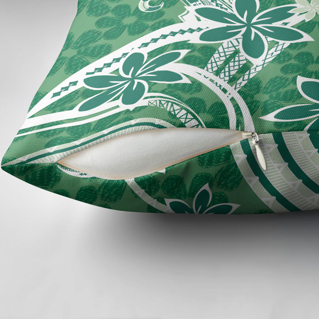 Hawaii Pupuala Plumeria Green Pillow Cover Polynesian Pattern LT01 - Polynesian Pride
