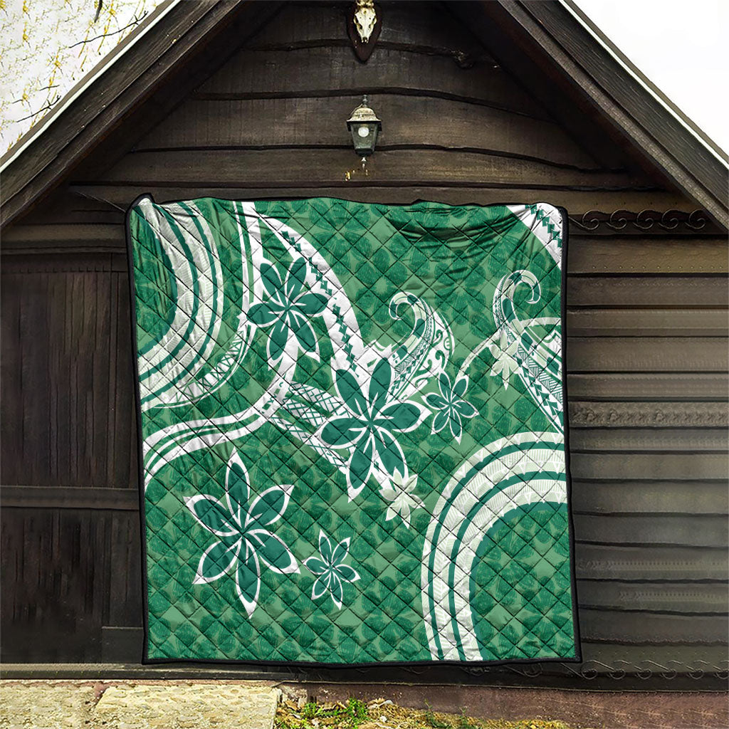 Hawaii Pupuala Plumeria Green Quilt Polynesian Pattern LT01 - Polynesian Pride