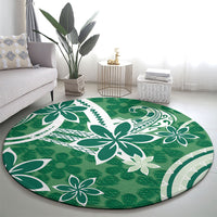 Hawaii Pupuala Plumeria Green Round Carpet Polynesian Pattern LT01 - Polynesian Pride