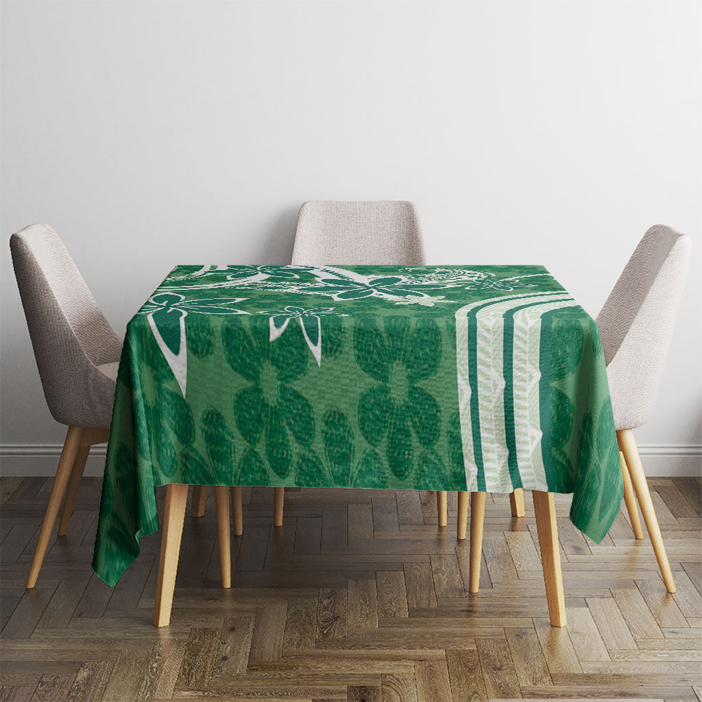 Hawaii Pupuala Plumeria Green Tablecloth Polynesian Pattern LT01 - Polynesian Pride