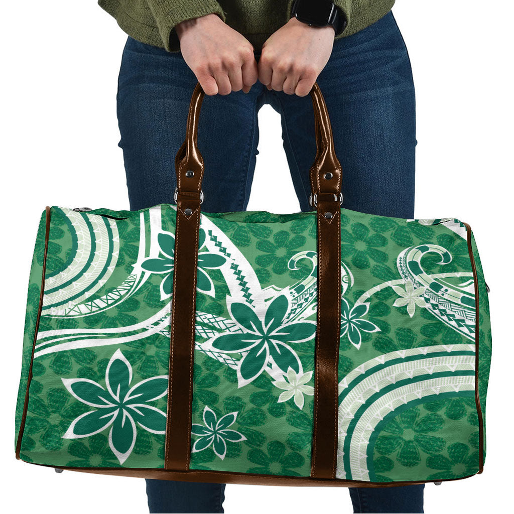 Hawaii Pupuala Plumeria Green Travel Bag Polynesian Pattern LT01 Green - Polynesian Pride
