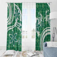 Hawaii Pupuala Plumeria Green Window Curtain Polynesian Pattern LT01 - Polynesian Pride