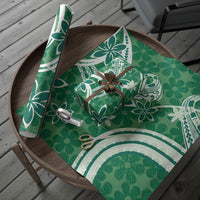 Hawaii Pupuala Plumeria Green Wrapping Paper Polynesian Pattern LT01 - Polynesian Pride