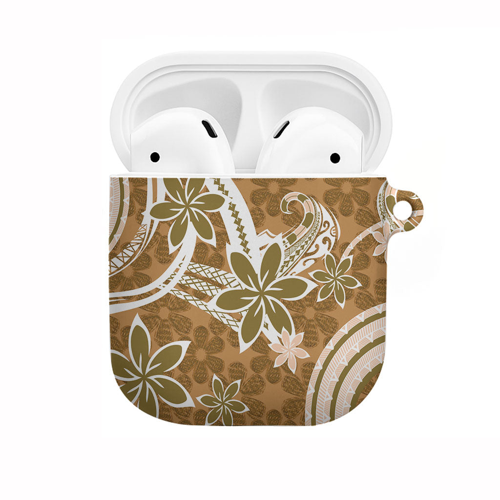 Hawaii Pupuala Plumeria Light Brown AirPods Case Polynesian Pattern LT01 Light Brown - Polynesian Pride