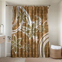 Hawaii Pupuala Plumeria Light Brown Bathroom Set Polynesian Pattern LT01 Shower Curtain Only Light Brown - Polynesian Pride