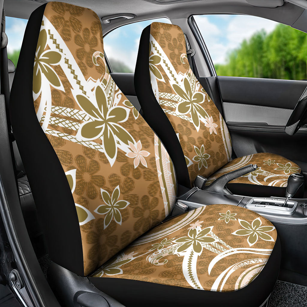 Hawaii Pupuala Plumeria Light Brown Car Seat Cover Polynesian Pattern LT01 - Polynesian Pride
