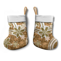 Hawaii Pupuala Plumeria Light Brown Christmas Stocking Polynesian Pattern LT01 - Polynesian Pride