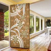 Hawaii Pupuala Plumeria Light Brown Door Cover Polynesian Pattern LT01 - Polynesian Pride