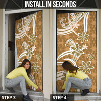 Hawaii Pupuala Plumeria Light Brown Door Cover Polynesian Pattern LT01 - Polynesian Pride