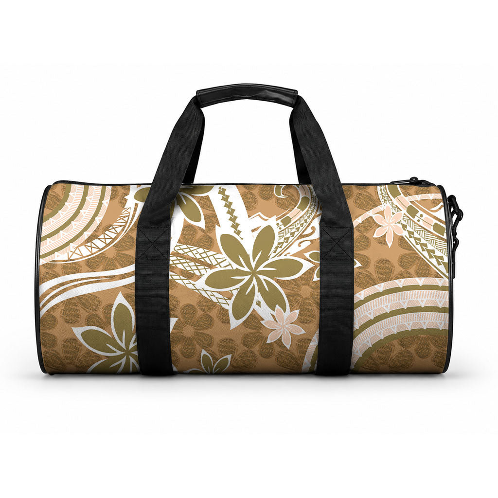 Hawaii Pupuala Plumeria Light Brown Duffle Bag Polynesian Pattern LT01 One size Light Brown - Polynesian Pride