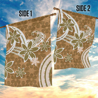 Hawaii Pupuala Plumeria Light Brown Garden Flag Polynesian Pattern LT01 - Polynesian Pride