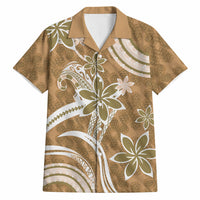 Hawaii Pupuala Plumeria Light Brown Hawaiian Shirt Polynesian Pattern LT01 Light Brown - Polynesian Pride