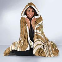 Hawaii Pupuala Plumeria Light Brown Hooded Blanket Polynesian Pattern LT01 - Polynesian Pride