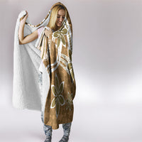 Hawaii Pupuala Plumeria Light Brown Hooded Blanket Polynesian Pattern LT01 - Polynesian Pride