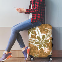 Hawaii Pupuala Plumeria Light Brown Luggage Cover Polynesian Pattern LT01 - Polynesian Pride