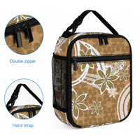 Hawaii Pupuala Plumeria Light Brown Lunch Bag Polynesian Pattern LT01 - Polynesian Pride