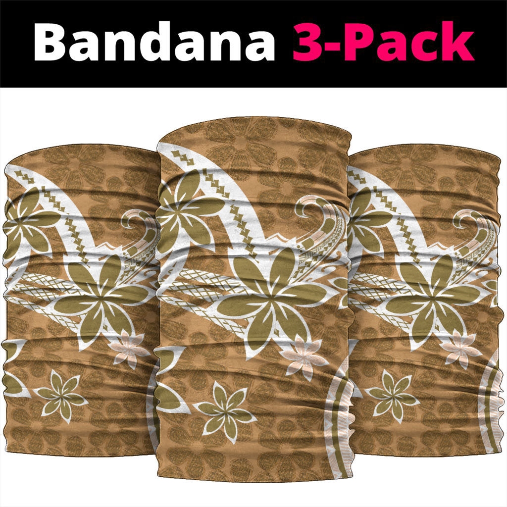 Hawaii Pupuala Plumeria Light Brown Neck Gaiter Polynesian Pattern LT01 package One Size: 25*50cm Light Brown - Polynesian Pride