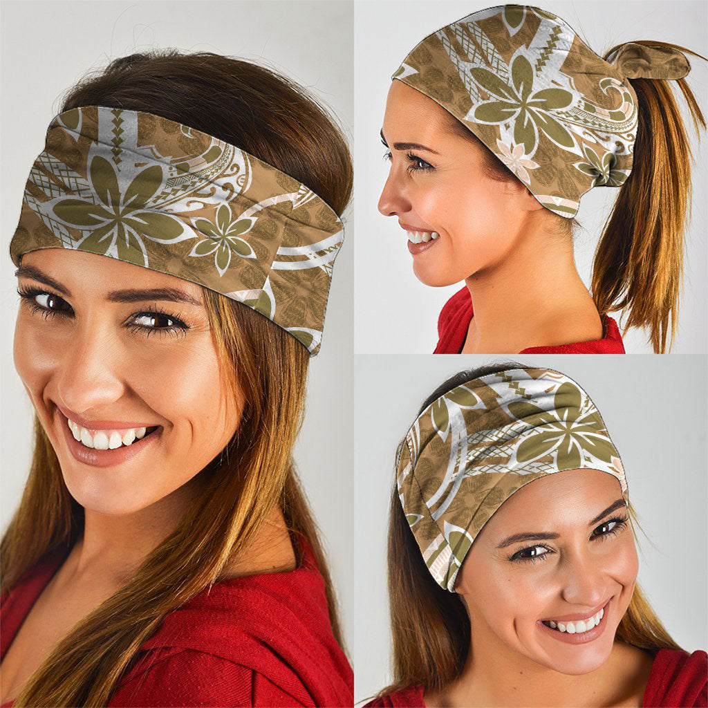 Hawaii Pupuala Plumeria Light Brown Neck Gaiter Polynesian Pattern LT01 - Polynesian Pride