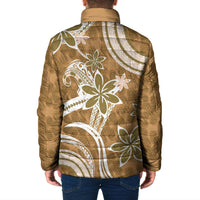 Hawaii Pupuala Plumeria Light Brown Padded Jacket Polynesian Pattern LT01 - Polynesian Pride