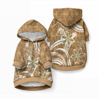 Hawaii Pupuala Plumeria Light Brown Pet Hoodie Polynesian Pattern LT01 Pullover Light Brown - Polynesian Pride