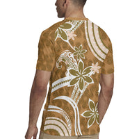 Hawaii Pupuala Plumeria Light Brown Rugby Jersey Polynesian Pattern LT01 - Polynesian Pride
